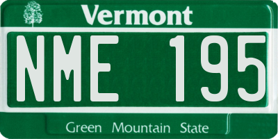 VT license plate NME195