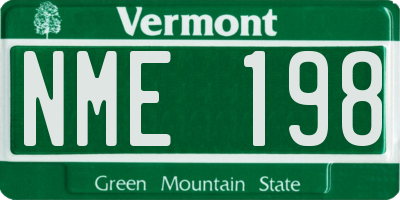 VT license plate NME198