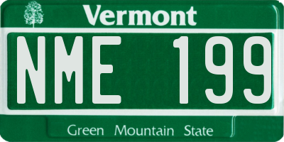 VT license plate NME199