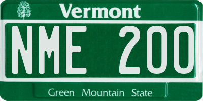 VT license plate NME200
