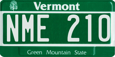 VT license plate NME210