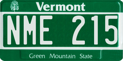 VT license plate NME215