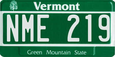 VT license plate NME219