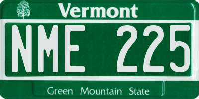 VT license plate NME225