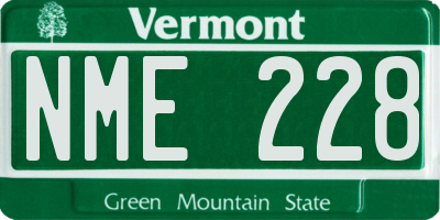 VT license plate NME228