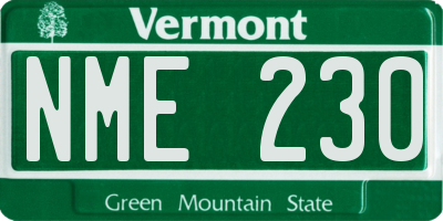 VT license plate NME230
