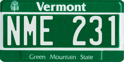 VT license plate NME231
