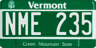 VT license plate NME235