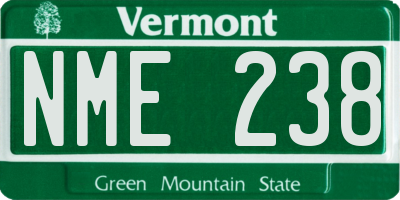 VT license plate NME238