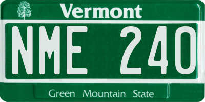 VT license plate NME240