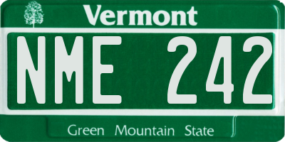 VT license plate NME242