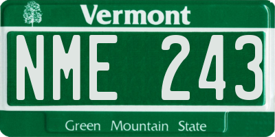 VT license plate NME243