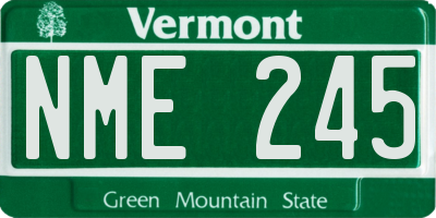 VT license plate NME245