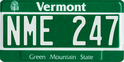 VT license plate NME247