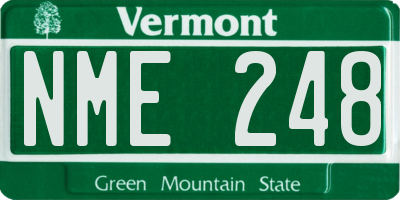 VT license plate NME248