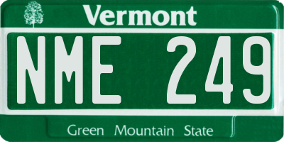 VT license plate NME249