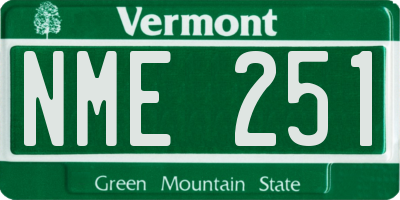 VT license plate NME251