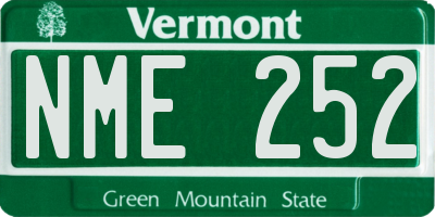 VT license plate NME252