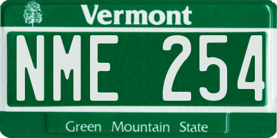 VT license plate NME254