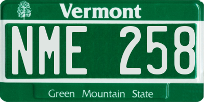 VT license plate NME258