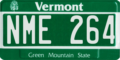 VT license plate NME264