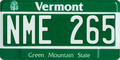 VT license plate NME265