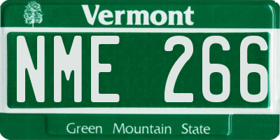VT license plate NME266