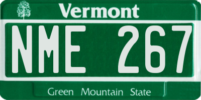 VT license plate NME267