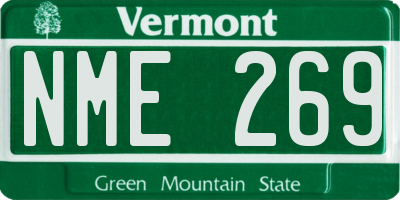 VT license plate NME269