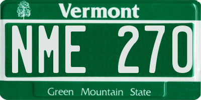VT license plate NME270