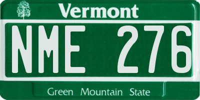 VT license plate NME276