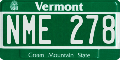 VT license plate NME278