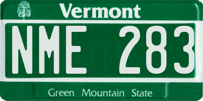 VT license plate NME283
