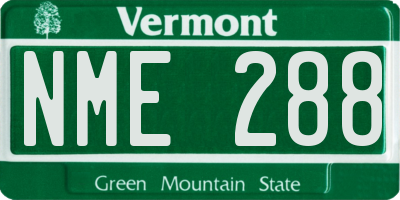VT license plate NME288