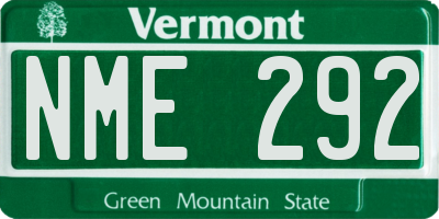 VT license plate NME292