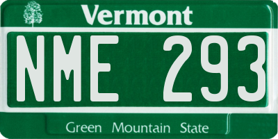 VT license plate NME293