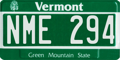 VT license plate NME294