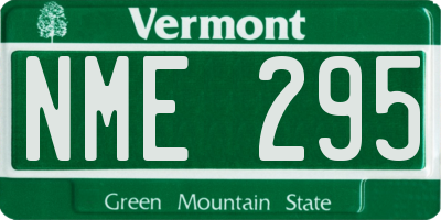 VT license plate NME295