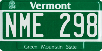 VT license plate NME298