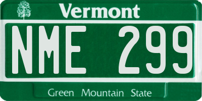 VT license plate NME299