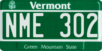 VT license plate NME302