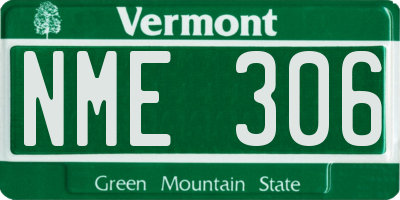 VT license plate NME306