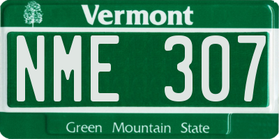 VT license plate NME307