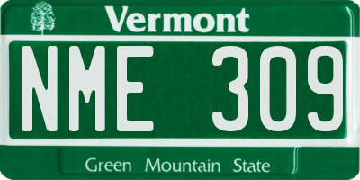 VT license plate NME309