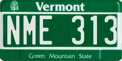 VT license plate NME313