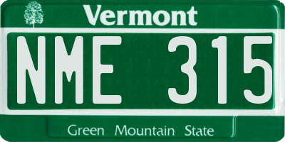 VT license plate NME315