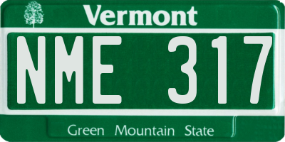 VT license plate NME317