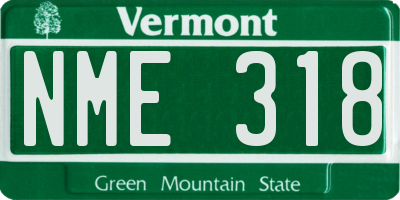VT license plate NME318