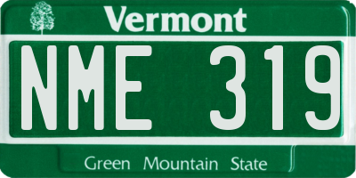 VT license plate NME319