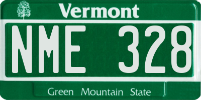 VT license plate NME328